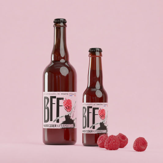 Comparaison des formats BFF Framboise 33cL et 75cL côte à côte